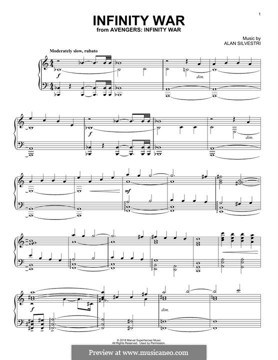 Infinity War (from The Avengers: Infinity War): Para Piano by Alan Silvestri