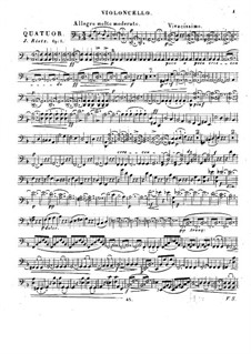 String Quartet in D Minor, Op.1: parte violoncelo by Julius Rietz