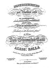 Divertissement for Violin and Piano, BI 429: Divertissement for Violin and Piano by Alessandro Rolla