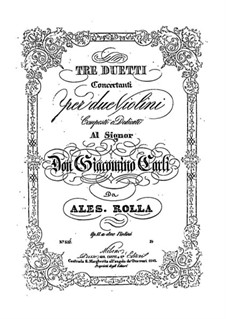 Three Concert Duos for Two Violins, BI 119, 180, 152 Op.17: Concerto de três Duos para Dois Violinos by Alessandro Rolla