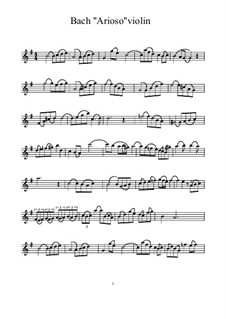 Arioso in G Major: para violino by Johann Sebastian Bach