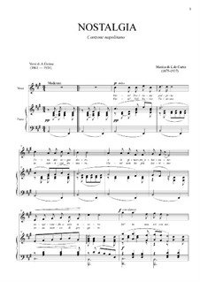 Nostalgia: For baritone and piano by Ernesto de Curtis