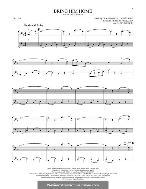 Bring Him Home: para dois violinos by Claude-Michel Schönberg