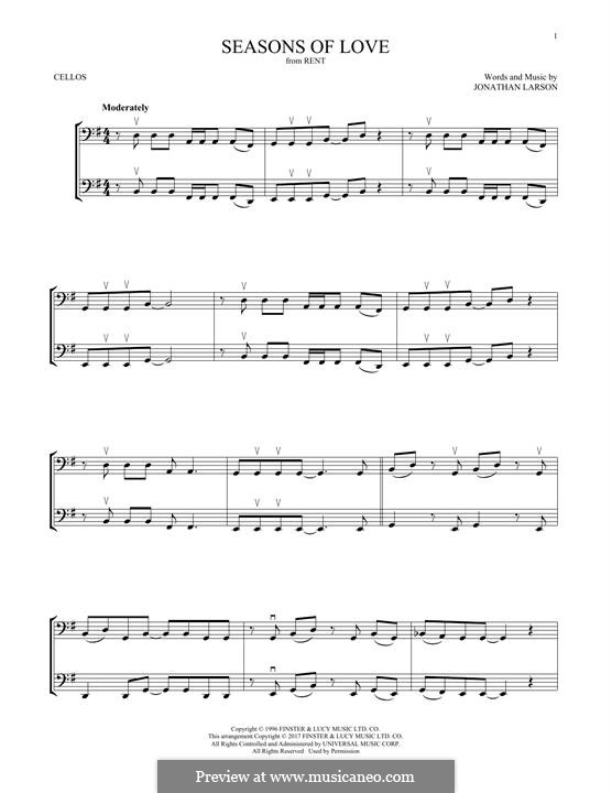 Seasons of Love (from Rent): para dois violinos by Jonathan Larson