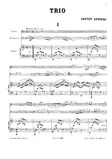 Piano Trio in D Minor: partitura completa by Gaston Sarreau