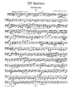 String Quartet No.2 in A Major, Op.14: parte violoncelo by Nikolay Sokolov