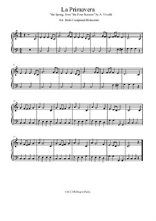 Violin Concerto No.1 in E Major 'La primavera', RV 269: movimento I, para piano by Antonio Vivaldi