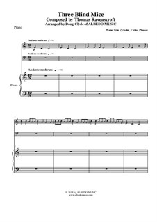 Three Blind Mice: For piano trio (violin, cello, piano) by Thomas Ravenscroft