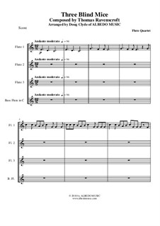 Three Blind Mice: para quarteto de flauta by Thomas Ravenscroft