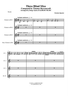 Three Blind Mice: para quarteto de clarinete by Thomas Ravenscroft