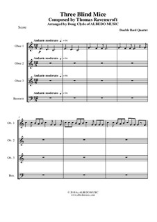 Three Blind Mice: Para quarteto double reed by Thomas Ravenscroft