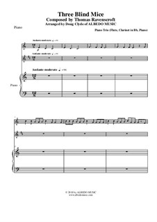 Three Blind Mice: For flute, clarinet and piano by Thomas Ravenscroft