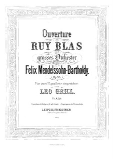 Ruy Blas, Op.95: para dois pianos de quatro mãos - piano parte I by Felix Mendelssohn-Bartholdy
