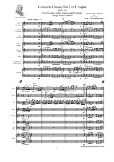 Concerto Grosso No.2 in F Major, HWV 320: partituras completas, partes by Georg Friedrich Händel