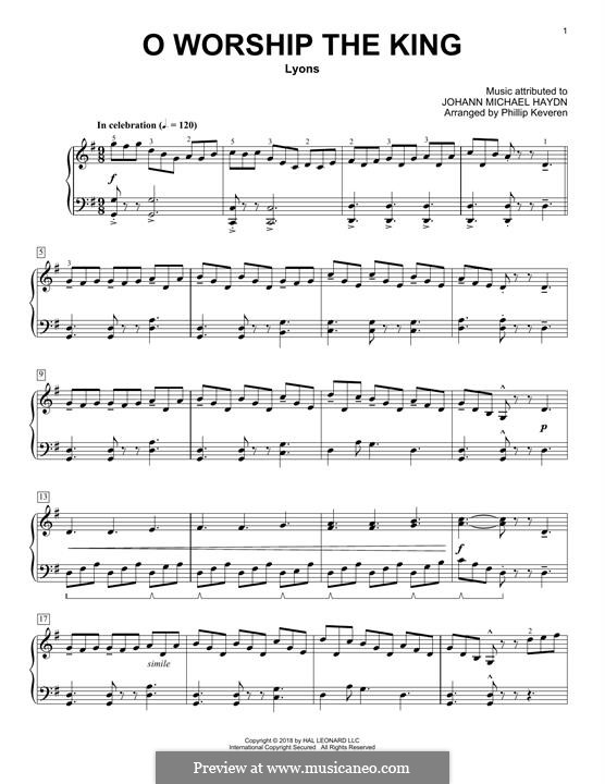 O Worship The King: Para Piano by Michael Haydn