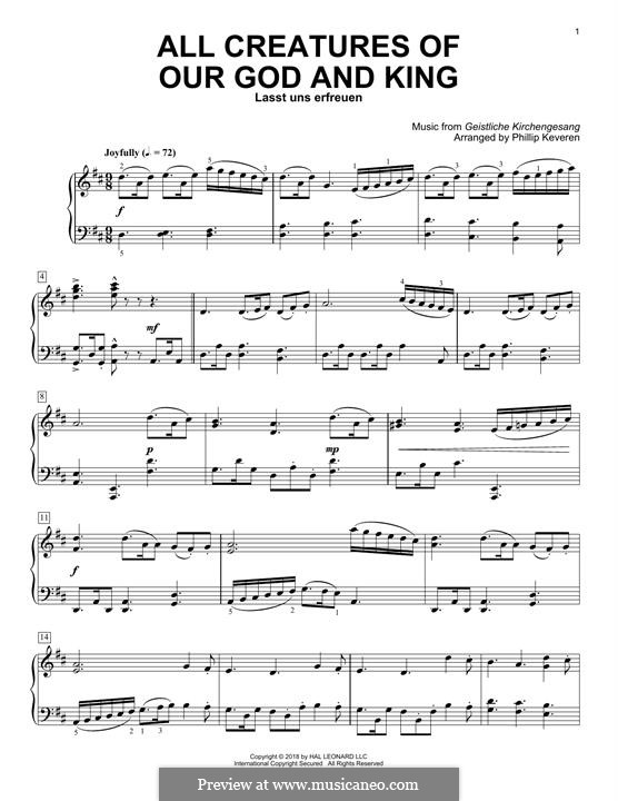 All Creatures of Our God and King: Para Piano by Unknown (works before 1850)