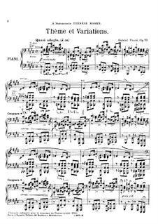 Theme and Variations for Piano, Op.73: For a single performer by Gabriel Fauré