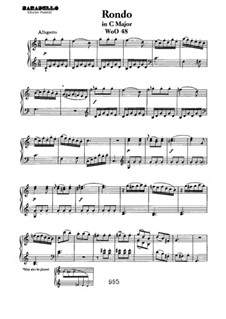 Rondo in C Major, WoO 48: Para Piano by Ludwig van Beethoven