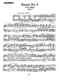 Sonata for Piano No.4, Op.7: para um único musico (Editado por H. Bulow) by Ludwig van Beethoven