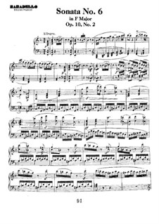 Sonata for Piano No.6, Op.10 No.2: para um único musico (Editado por H. Bulow) by Ludwig van Beethoven