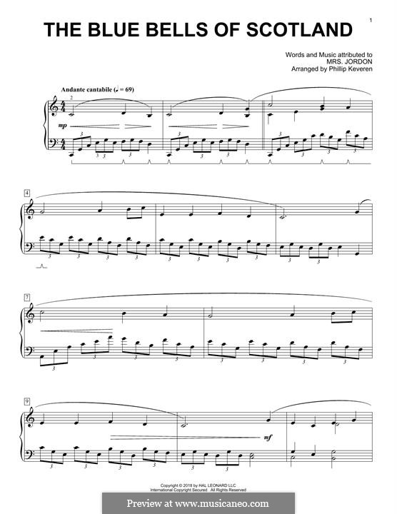 The Blue Bells of Scotland: Para Piano by folklore