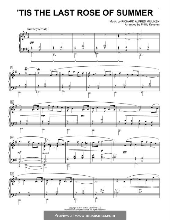 The Last Rose of Summer: Facil para o piano by folklore