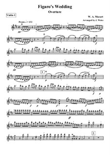 Overture: Version for string quartet – violin I part by Wolfgang Amadeus Mozart