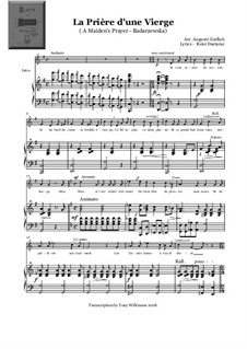 La priere d'une vierge (A Maiden's Prayer): Para vocais e piano by Tekla Bądarzewska-Baranowska