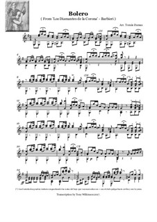 Los diamantes de la corona: Bolero, for guitar by Francisco Asenjo Barbieri