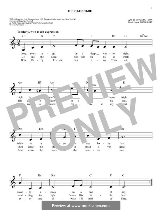 The Star Carol: melodia by Alfred Burt