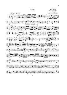 Concerto for Piano and Orchestra No.8 in C Major 'Lützow-Concert', K.246: Arranjos para quartetos de cordas - partes de viola by Wolfgang Amadeus Mozart