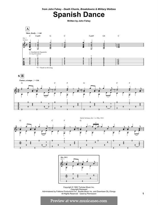 Spanish Dance por J. Fahey - Partituras on músicaNeo