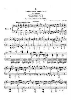 Feramors: Cortège de noce, for two pianos eight hands – piano II part by Anton Rubinstein