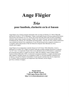 Trio for oboe, clarinet (A or Bb) and bassoon: Trio for oboe, clarinet (A or Bb) and bassoon by Ange Flégier