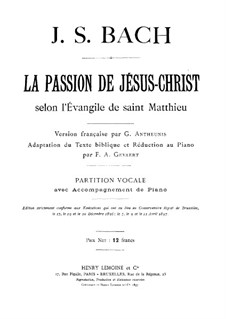 Complete Oratorio: Partitura piano-vocal by Johann Sebastian Bach
