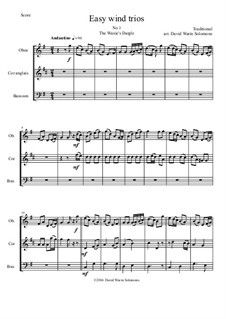 15 easy trios for double-reed trio (oboe, cor anglais, bassoon): No.1 The Waxie's Dargle (The girl I left behind me) by folklore