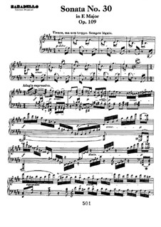 Sonata for Piano No.30, Op.109: para um único musico (Editado por H. Bulow) by Ludwig van Beethoven