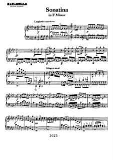 Three Sonatinas for Piano, WoO 47: Sonatina No.2 in F Minor by Ludwig van Beethoven