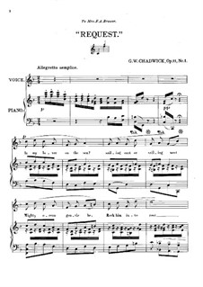 Three Little Songs, Op.11: No.1 Request by George Whitefield Chadwick
