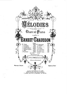 Selected Melody for Voice and Piano: Selected Melody for Voice and Piano by Ernest Chausson