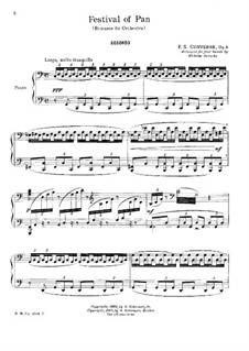 Festival of Pan, Op.9: arranjos para piano de quatro mãos by Frederick Shepherd Converse