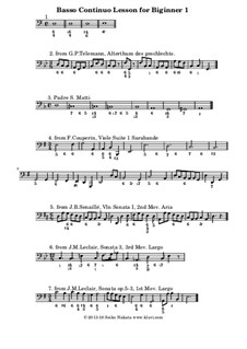 Basso Continuo Lesson for biginners: Basso Continuo Lesson for biginners by François Couperin, Jean-Marie Leclair, Georg Friedrich Händel, Georg Philipp Telemann, Jean-François Dandrieu, Jean-Henri d'Anglebert, Jean Baptiste Senaillé, Francesco Mancini, Seiko Nakata