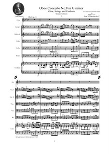 Concerto No.8 in g minor: Score and parts by Tomaso Albinoni