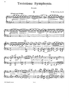 Symphony No.3 in C Minor, Op.14: versão para piano de quatro mãos by Witold Maliszewski