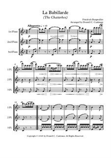 No.17 La Babillarde (Chatterbox): For flute trio by Johann Friedrich Burgmüller