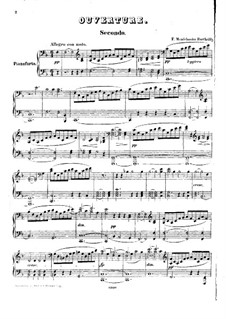 The Fair Melusina, Op.32: Overture, para piano para quatro mãos by Felix Mendelssohn-Bartholdy