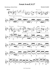 Sonata No.449 in B Minor, K.27 L.449 P.83: Para Guitarra by Domenico Scarlatti