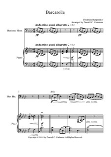 No.22 Barcarolle: For baritone horn and piano by Johann Friedrich Burgmüller
