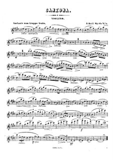 Six Pieces for Violin and Piano, Op.85: No.5 Canzone – solo part by Joseph Joachim Raff