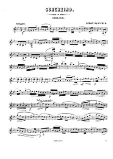 Six Pieces for Violin and Piano, Op.85: No.4 Scherzino – solo part by Joseph Joachim Raff